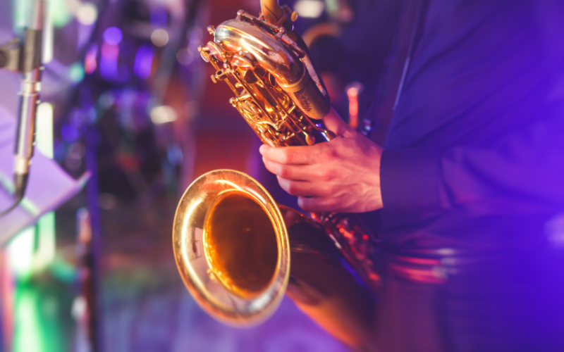 Saxaphone player at merlins bar celtic manor resort