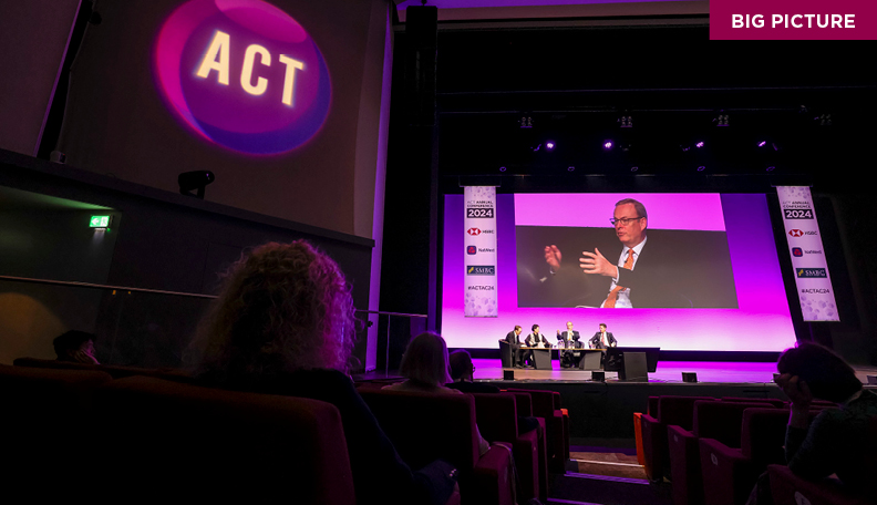Tim Reid on screen at the ACTAC conference 2024